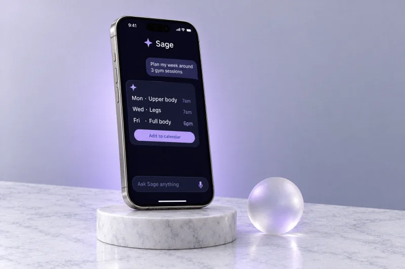AI-powered app on an iPhone