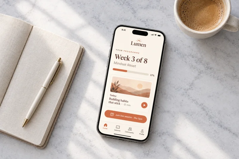 Coaching and creator app on an iPhone
